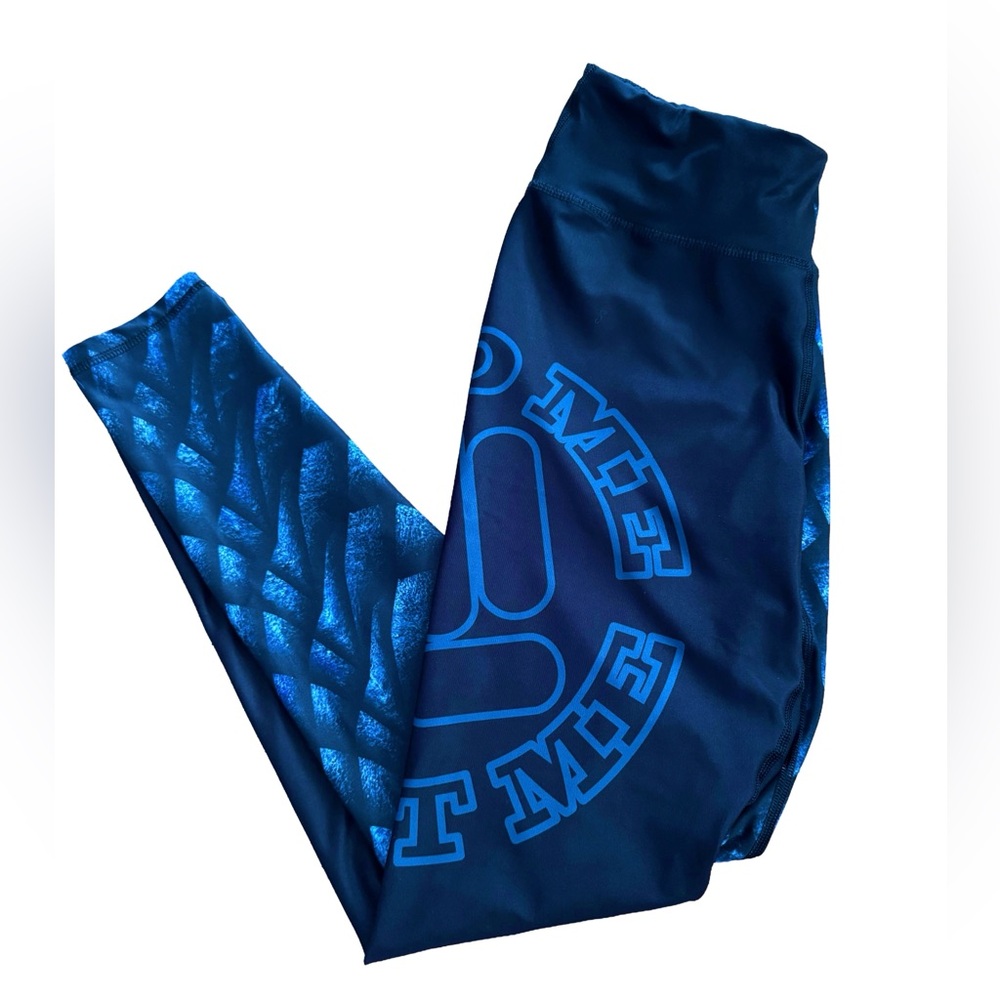 Feed Me Fight Me Navy and Electric Blue Leggings